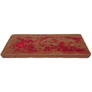 Raspberry and milk chocolate block 100g