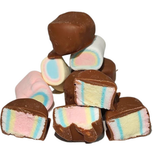 Frochies Rainbow Tubes Marshmallow chocolate coated freeze dried lollies