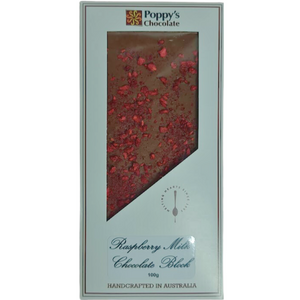 Raspberry and milk chocolate block 100g