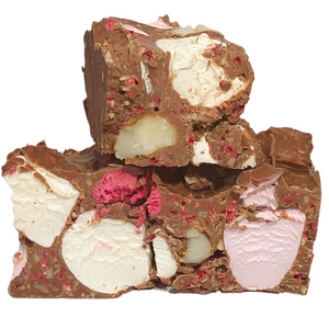 Rocky Road Raspberry and Macadamia Milk Chocolate 125g