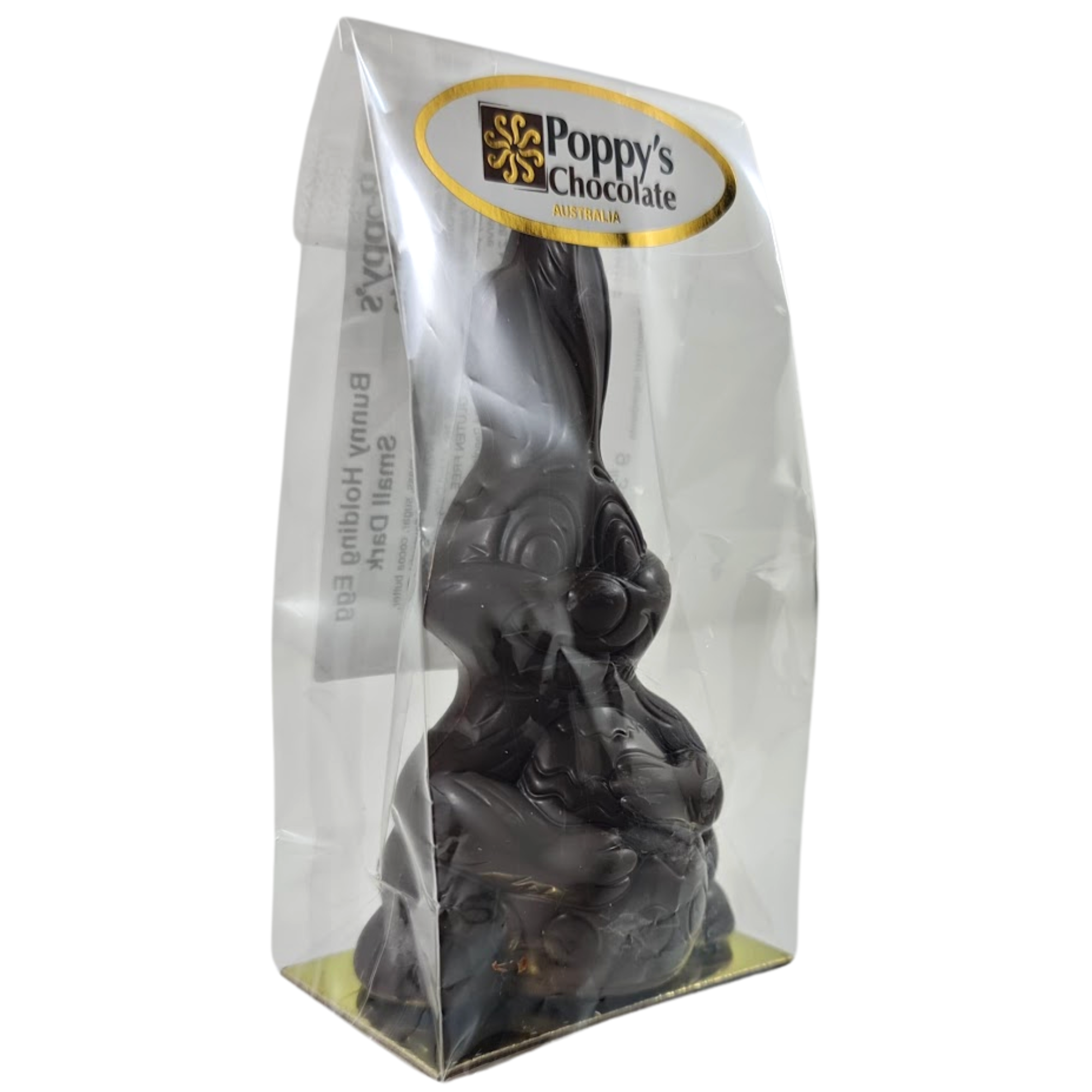 Dark Chocolate Easter Bunny Holding Egg Small