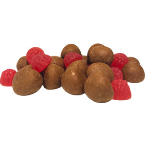 Milk Chocolate coated Raspberry lollies 200g