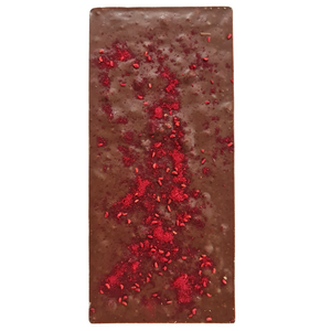 Raspberry and milk chocolate block 100g