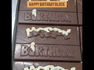 Happy Birthday Milk Chocolate Block