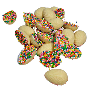 White Chocolate Mini Half Sprinkle Easter Eggs 24 Pack